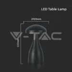 V-TAC VT-7895 LED Настолна Лампа 800mAh Батерия 120x220 3 в 1 Черно Тяло