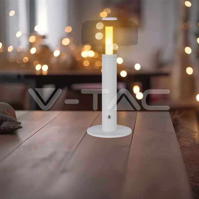 V-TAC VT-7941 LED Настолна Лампа 1800mAh Батерия 150 x 300 3 в 1 Бяло Тяло
