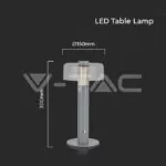 V-TAC VT-7944 LED Настолна Лампа 1800mAh Батерия 150 x 300 3 в 1 Сиво Тяло