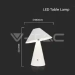 V-TAC VT-7948 LED Настолна Лампа 1800mAh Батерия 180 x 240 3 в 1 Бяло Тяло