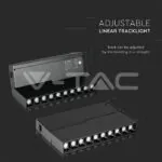 V-TAC VT-7964 10*2W Магнитен Линеен Спот Кардан 3000K Черен 24V