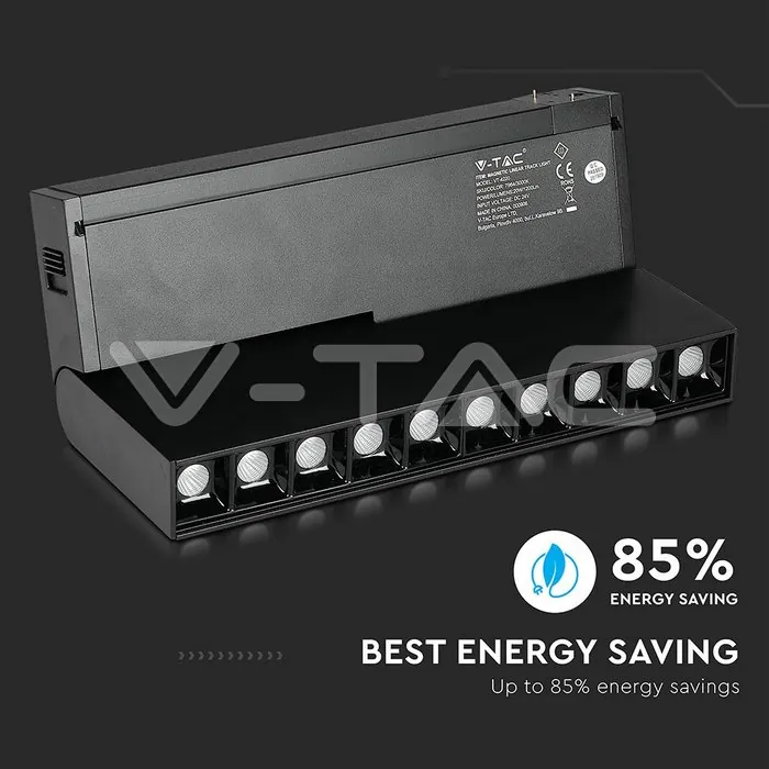 V-TAC VT-7964 10*2W Магнитен Линеен Спот Кардан 3000K Черен 24V