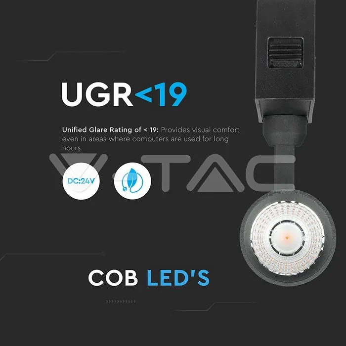 V-TAC VT-7967 15W Магнитен Спот 4000K Черен 24V