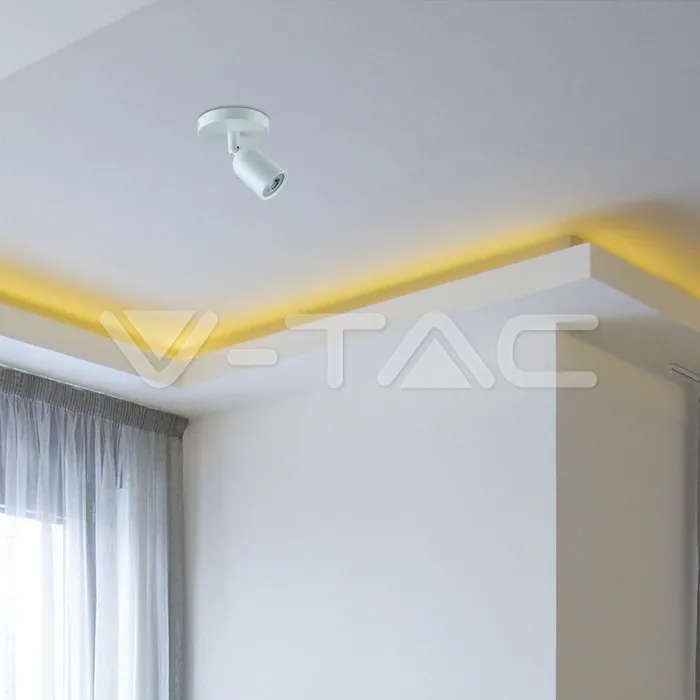 V-TAC VT-7980 GU10 Стенна Лампа Бяло Тяло