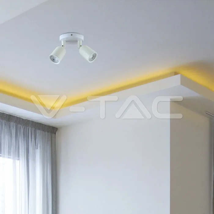 V-TAC VT-7981 2 x GU10 Стенна Лампа Бяло Тяло