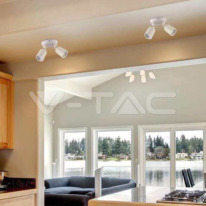 V-TAC VT-7981 2 x GU10 Стенна Лампа Бяло Тяло