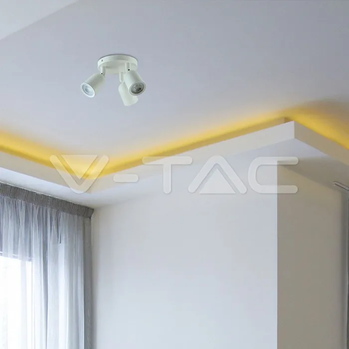 V-TAC VT-7982 3 x GU10 Стенна Лампа Бяло Тяло