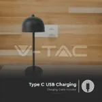 V-TAC VT-7985 LED Настолна Лампа 1800mAh Батерия 115x300 3 в 1 Черно Тяло