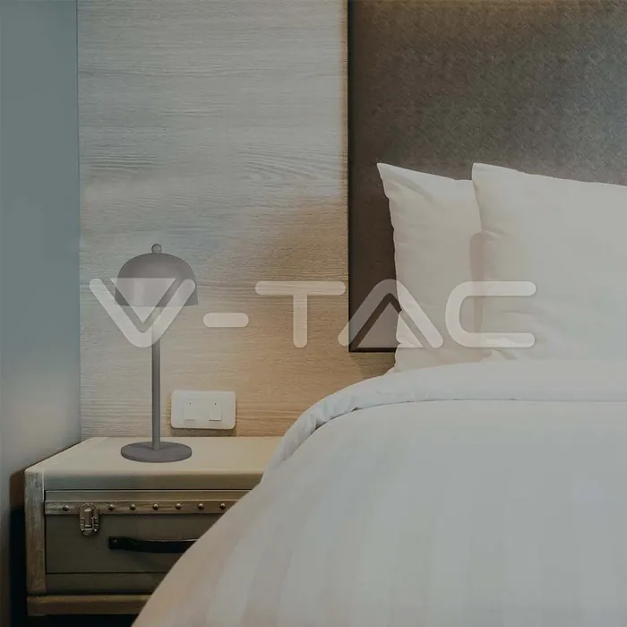 V-TAC VT-7987 LED Настолна Лампа 1800mAh Батерия 115x300 3 в 1 Сиво Тяло