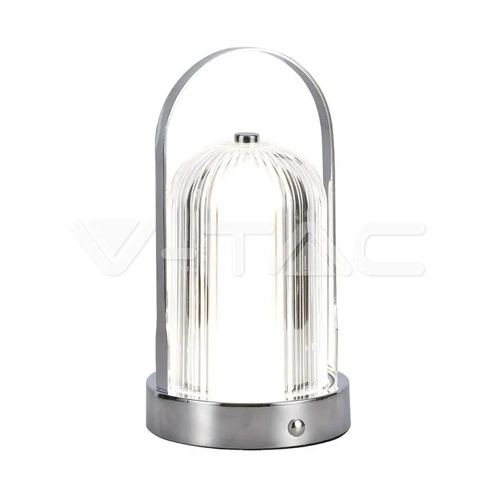 V-TAC VT-7990 LED Настолна Лампа 1800mAH Батерия 120*190 Хром 3 в 1