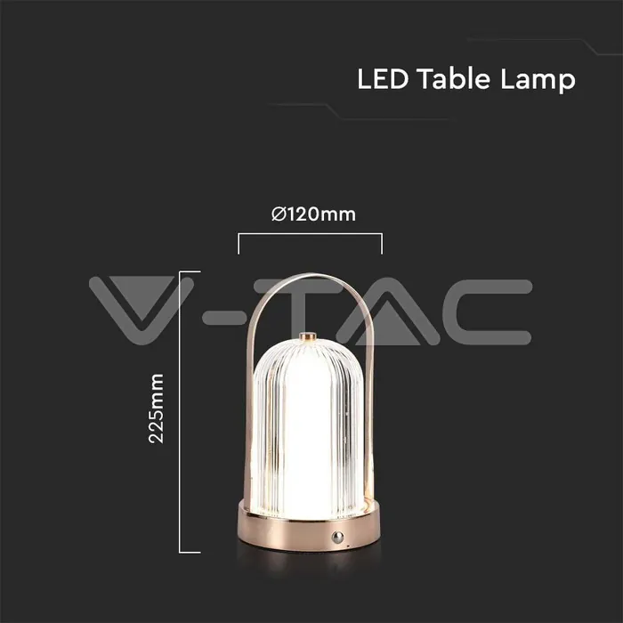 V-TAC VT-7991 LED Настолна Лампа 1800mAH Батерия 120*190 Бронз 3 в 1