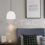 V-TAC VT-7993 8.5W LED Висяща Лампа Φ100 Бяло Тяло 3000K