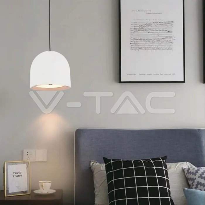 V-TAC VT-7993 8.5W LED Висяща Лампа Φ100 Бяло Тяло 3000K