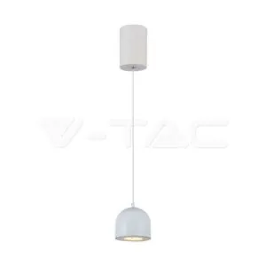V-TAC VT-7995 8.5W LED Висяща Лампа Φ100 Регулируемо Въже Touch On/Off Сиво Тяло 3000K