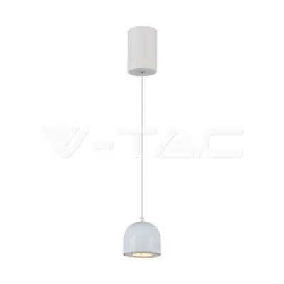 V-TAC VT-7995 8.5W LED Висяща Лампа Φ100 Регулируемо Въже Touch On/Off Сиво Тяло 3000K