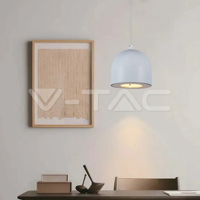 V-TAC VT-7995 8.5W LED Висяща Лампа Φ100 Регулируемо Въже Touch On/Off Сиво Тяло 3000K