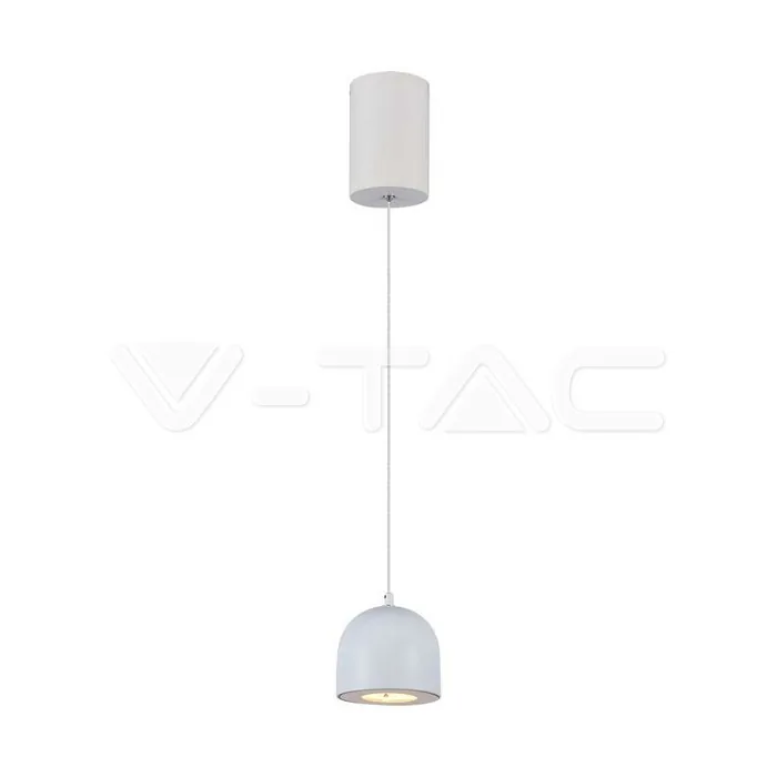 V-TAC VT-7995 8.5W LED Висяща Лампа Φ100 Регулируемо Въже Touch On/Off Сиво Тяло 3000K