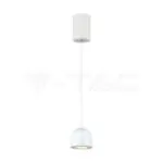 V-TAC VT-7996 8.5W LED Висяща Лампа Φ100 Регулируемо Въже Touch On/Off Бяло Тяло 3000K
