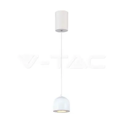 V-TAC VT-7996 8.5W LED Висяща Лампа Φ100 Регулируемо Въже Touch On/Off Бяло Тяло 3000K