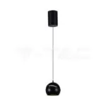 V-TAC VT-8001 8.5W LED Висяща Лампа Φ180 Регулируемо Въже Touch On/Off Черно Тяло 3000K