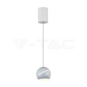 V-TAC VT-8002 8.5W LED Висяща Лампа Φ180 Регулируемо Въже Touch On/Off Бяло Тяло 3000K