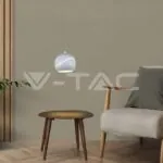 V-TAC VT-8002 8.5W LED Висяща Лампа Φ180 Регулируемо Въже Touch On/Off Бяло Тяло 3000K