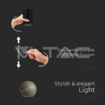 V-TAC VT-8003 8.5W LED Висяща Лампа Φ180 Регулируемо Въже Touch On/Off Златно Тяло 3000K