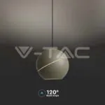 V-TAC VT-8003 8.5W LED Висяща Лампа Φ180 Регулируемо Въже Touch On/Off Златно Тяло 3000K