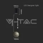 V-TAC VT-8003 8.5W LED Висяща Лампа Φ180 Регулируемо Въже Touch On/Off Златно Тяло 3000K