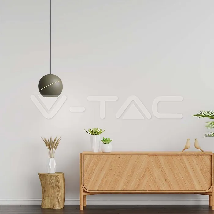 V-TAC VT-8003 8.5W LED Висяща Лампа Φ180 Регулируемо Въже Touch On/Off Златно Тяло 3000K