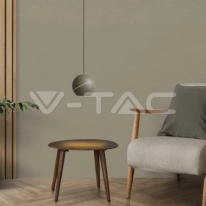 V-TAC VT-8003 8.5W LED Висяща Лампа Φ180 Регулируемо Въже Touch On/Off Златно Тяло 3000K