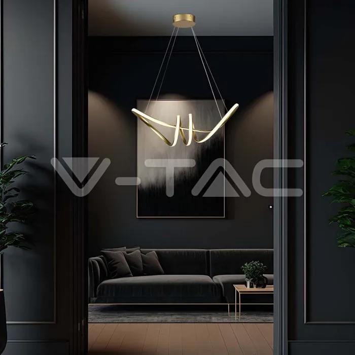 V-TAC VT-8011 24W LED Висяща Декоративна Лампа 720*300 Златно Тяло 3000K