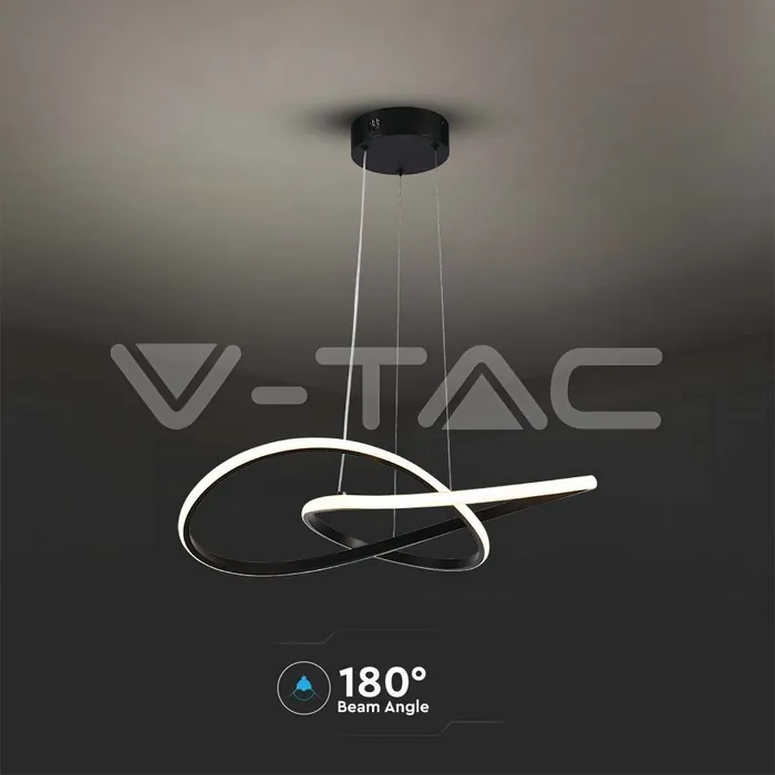 V-TAC VT-8012 20W LED Висяща Декоративна Лампа Ф500 Черно Тяло 3000K