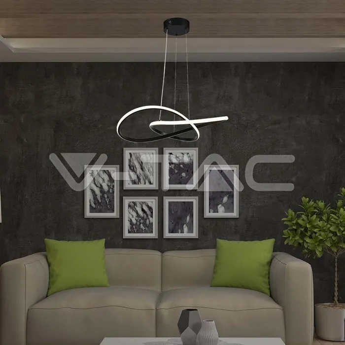 V-TAC VT-8012 20W LED Висяща Декоративна Лампа Ф500 Черно Тяло 3000K