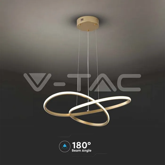 V-TAC VT-8014 20W LED Висяща Декоративна Лампа Ф500 Златно Тяло 3000K