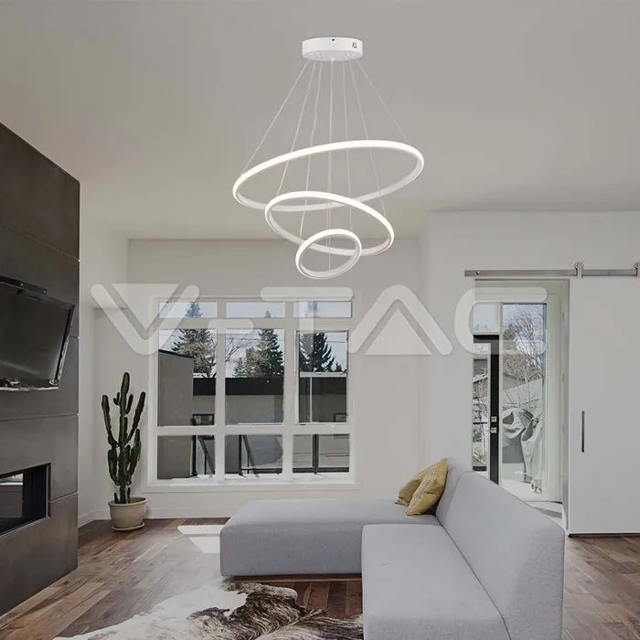 V-TAC VT-8018 32W LED Висяща Декоративна Лампа 600*400*200 Бяло Тяло 3000K
