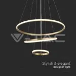 V-TAC VT-8019 32W LED Висяща Декоративна Лампа 600*400*200 Златно Тяло 3000K