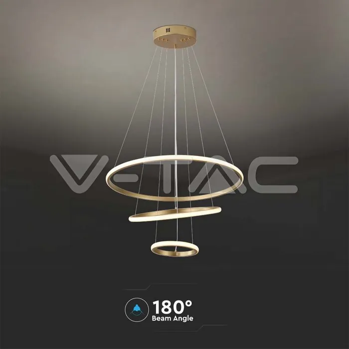 V-TAC VT-8019 32W LED Висяща Декоративна Лампа 600*400*200 Златно Тяло 3000K