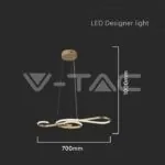 V-TAC VT-8021 18W LED Висяща Декоративна Лампа 700*250 Златно Тяло 3000K
