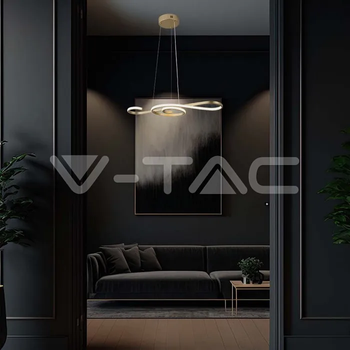 V-TAC VT-8021 18W LED Висяща Декоративна Лампа 700*250 Златно Тяло 3000K