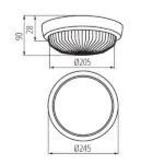 Kanlux 8050 Плафониера със сменяем източник на светлина SANGA DL E27 220V IP44