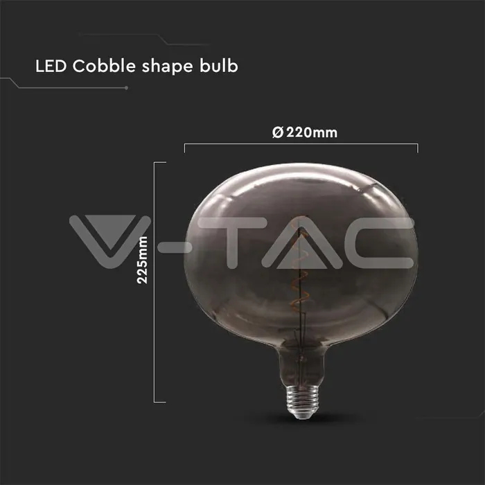 V-TAC VT-8057 LED Крушка 4W Filament Кобъл Черна