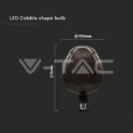 V-TAC VT-8064 LED Крушка 4W Filament Ябълка Черна