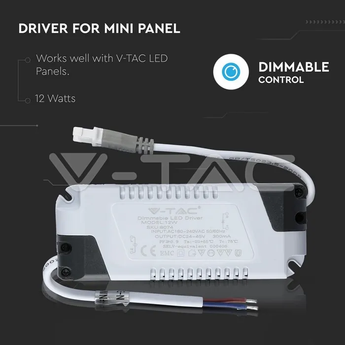 V-TAC VT-8074 12W EMC Димируем Драйвер