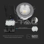 V-TAC VT-8176 5W LED Луна Пожароустойчива Хром Димираща 4000K