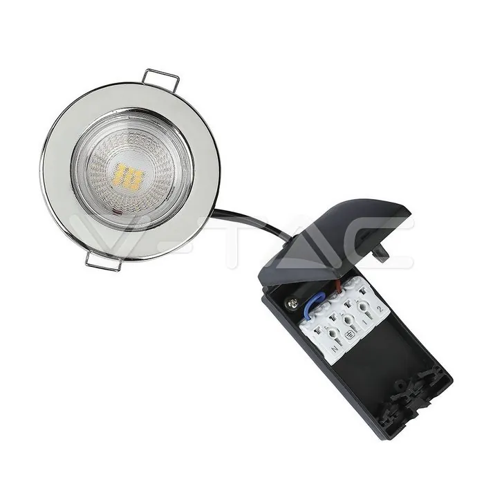 V-TAC VT-8176 5W LED Луна Пожароустойчива Хром Димираща 4000K