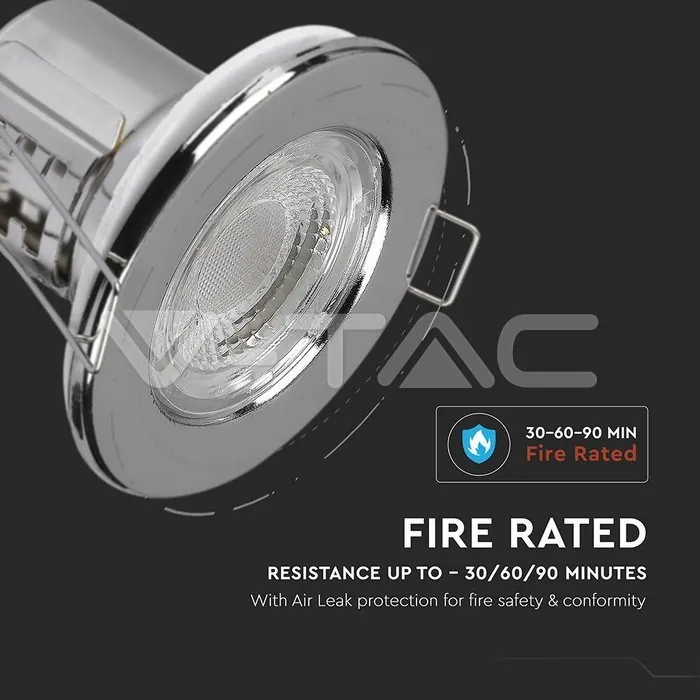 V-TAC VT-8176 5W LED Луна Пожароустойчива Хром Димираща 4000K