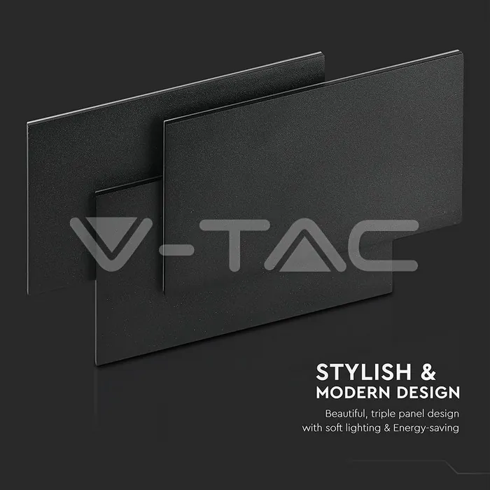 V-TAC VT-8205 12W LED Стенна Лампа Черно Тяло IP20 Неутрално Бяла Светлина