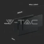 V-TAC VT-8205 12W LED Стенна Лампа Черно Тяло IP20 Неутрално Бяла Светлина