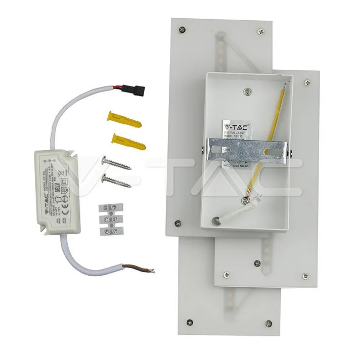 V-TAC VT-8207 12W LED Стенна Лампа Сиво Тяло IP20 Неутрално Бяла Светлина